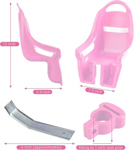 Doll Bike Seat for Girls, Bicycle Doll Chair for 12 14 16 18 20 Inch Girls Bike, American Girl Kids Children Bike Accessories for Doll, Purple in Kuwait