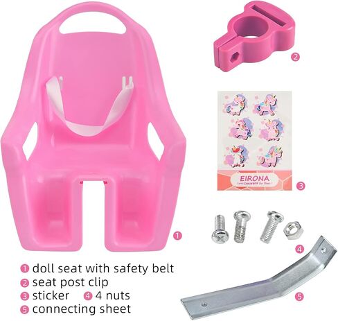 Doll Bike Seat for Girls, Bicycle Doll Chair for 12 14 16 18 20 Inch Girls Bike, American Girl Kids Children Bike Accessories for Doll, Purple in Kuwait