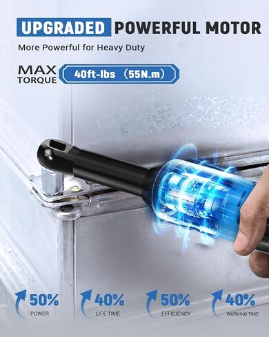 3/8" Electric Ratchet Wrench, 40 Ft-Lbs 400 RPM 12V Cordless Battery Powered Ratchet Wrench Set with LED Light, Including 2 Batteries, 11 Sockets and Fast Charge-Red in Saudi Arabia