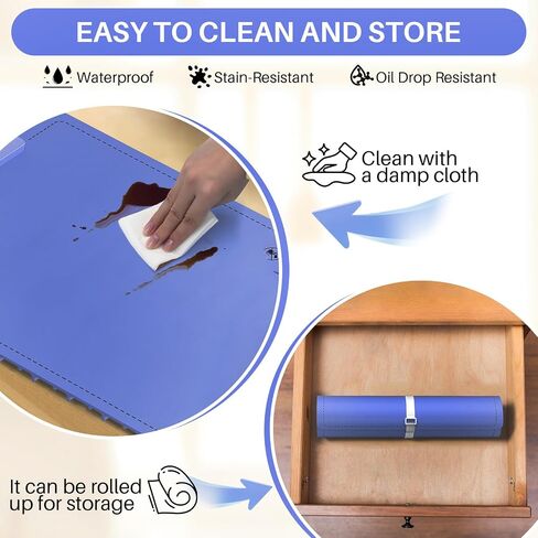 CJC Food Warming Mat-Foldable Food Warming Mat-Portable Electric Warming Tray,Premium Silicone Nano-Material,5s Rapid Heating | 9mm Anti-Scald Upgrade | 24H Heating by Appointment,with 2M Cable（Blue） in Saudi Arabia