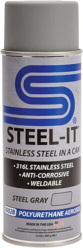 Steel-It 1002B بولي يوريثين أيروسول، طلاءات طلاء صناعية، قابلة للحام، سهلة الاستخدام - رمادي فولاذي (عبوة واحدة) in Kuwait