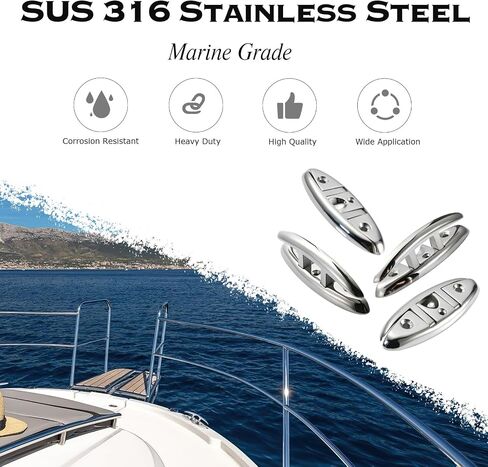 CHANGE MOORE Marine Grade Folding Boat Cleat, Flip Up Cleats Dock Cleats 4.5/5/6 inch Foldable Cleat with Screws and Locking Nuts, 316 Stainless Steel Dock Cleat with Fastener for Boat Kayak in Saudi Arabia