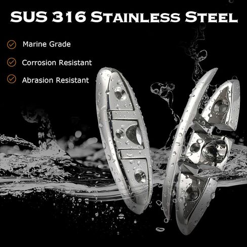 CHANGE MOORE Marine Grade Folding Boat Cleat, Flip Up Cleats Dock Cleats 4.5/5/6 inch Foldable Cleat with Screws and Locking Nuts, 316 Stainless Steel Dock Cleat with Fastener for Boat Kayak in Saudi Arabia