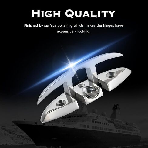 CHANGE MOORE Marine Grade Folding Boat Cleat, Flip Up Cleats Dock Cleats 4.5/5/6 inch Foldable Cleat with Screws and Locking Nuts, 316 Stainless Steel Dock Cleat with Fastener for Boat Kayak in Saudi Arabia