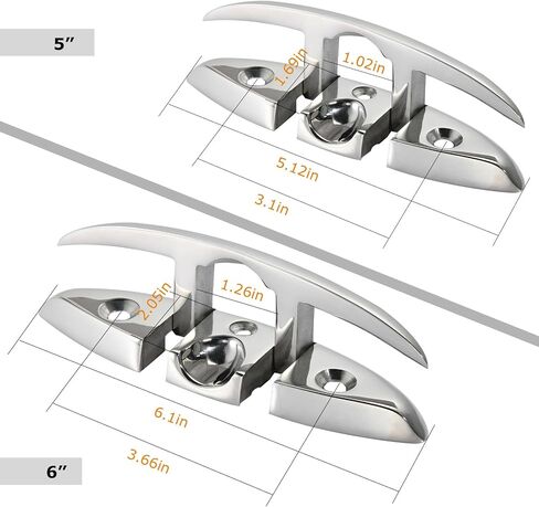 CHANGE MOORE Marine Grade Folding Boat Cleat, Flip Up Cleats Dock Cleats 4.5/5/6 inch Foldable Cleat with Screws and Locking Nuts, 316 Stainless Steel Dock Cleat with Fastener for Boat Kayak in Saudi Arabia
