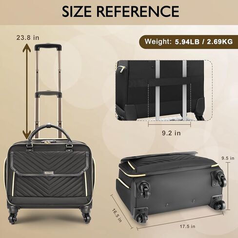 حقيبة متدحرجة للنساء، حقيبة كمبيوتر محمول مقاس 17.3 بوصة مع 4 عجلات دوارة ومقبض تلسكوبي قابل للتمديد، حقيبة مدرسية بعجلات، حقيبة كمبيوتر دوارة للعمل، تصميم صديق لإدارة أمن المواصلات الأمريكية، أرجواني in Kuwait