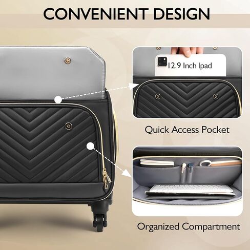 حقيبة متدحرجة للنساء، حقيبة كمبيوتر محمول مقاس 17.3 بوصة مع 4 عجلات دوارة ومقبض تلسكوبي قابل للتمديد، حقيبة مدرسية بعجلات، حقيبة كمبيوتر دوارة للعمل، تصميم صديق لإدارة أمن المواصلات الأمريكية، أرجواني in Kuwait