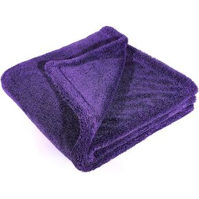 Maxshine Purple Duo Twisted Microfiber Towel (1200GSM) - Professional Microfiber Towels for Cars, Large Plush, Rinse Free Microfiber Drying Towels for Cars, Double Sided Detailing - 1 Pack, 24" x 36"