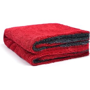 Microfiber Towel for Cars, 1000GSM Car Drying Towel, Double Twist Pile & Edgeless Design, No Streaks, Scratches, or Water Spots, Soft and Absorbent, 18"×24", Yellow&Grey