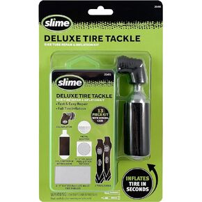 Slime 20495 Deluxe Tire Tackle: Bike Tube Repair & Inflation Kit