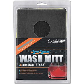 Nanoskin AUTOSCRUB Surface Prep Wash Mitt Medium Grade- Patented Clay Bar Replacement Tool to Remove Embedded Contaminants Before Wax & Coating | Safe for Painted Surface, Glass, Plastic, Metal & More