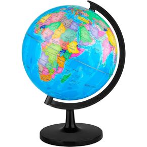 10'' World Globe for Kids Learning, DIY Assemble Educational Rotating World Map Globes Large Size Decorative Earth Children Globe for Classroom Geography Teaching, Desk & Office Decoration