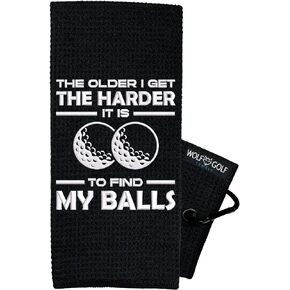 Wolf Golf Towels - I Never Pull Out Golf Towel - Embroidered Funny Golf Towel - Golf Gift for Men - Golf Accessories for Men