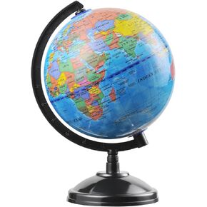 Educational World Globe for Kids Learning - 6 inch Gold Spinning Globes of The World with Stand for Students Learning Geography, World Mova Globe Map Decorative Kids Room Classroom, Desk, Office Home