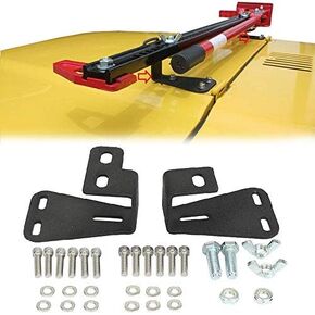 PARTOL High Lift Jack Mount Hinge Mounting Hood Bracket Fit for Jeep Wrangler CJ 1944-1986 / YJ 1987-1995 / TJ 1997-2006