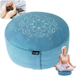 Yes4All Meditation Cushion, Floor Pillow Foam Zafu Buckwheat, Mandala Pattern Yoga Meditation Bolster Pillows, Floor Cushions