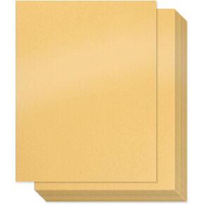 Gold Shimmer Paper - 100-Pack Metallic Cardstock Paper, 92 lb Cover, Double Sided, Printer Friendly - Perfect for Weddings, Birthdays, Craft Use, Letter Size Sheets, 8.5 x 11 Inches