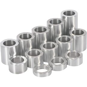 13 Piece O.D. 1-1/8" Wheel Spacer for 3/4" Axle Compatible with the Harley Motorcycle Custom Bobber and Chopper Black