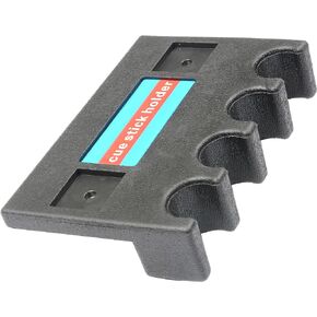 4 Holes Pool Stick Holder, Billiard Cue Rest Weighted Against Table Bar Chair,Cue Stick Holder with 2 Cue Chalk Cubes Holders