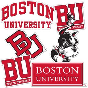 Boston University Sticker Terriers BU Stickers Vinyl Decals Laptop Water Bottle Car Scrapbook T2 (Type 2)