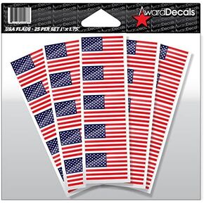 American Flag Sticker Decal for Helmets (Football, Baseball, Softball, Hockey, Lacrosse, Etc.) 50 Stickers The Original Award Decals Premium 20mil Thick Helmet Decals Made in The USA Since 1976