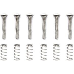 Musiclily Pro UNC#4-40x5/8 Inch Stainless Steel Saddle Intonation Screws and Spring Set for American Electric Guitar Bass Bridge (Set of 6)
