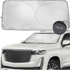 kinder Fluff Windshield Sun Shade -The Only Certified Car Window Shades Blocking 99.9% UVR-210T Automotive Window Sunshades as Cars,SUV,RV,Truck & Car Accessories - Accesorios para Carro (Large)