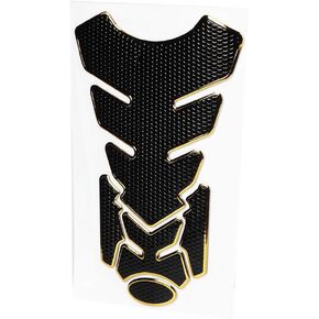 KIMISS Oil Tank Sticker,3D Motorcycle Gas Oil Fuel Tank Sticker Pad Decals Protector Decoration(Black+Gold)