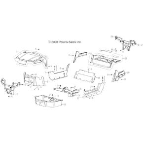 Polaris RZR Front Bumper Assembly, Gloss Black, Genuine OEM Part 0454801-070, Qty 1