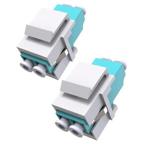 10 pcs Duplex LC to LC Fiber Coupler, Multimode Fiber Optic LC Keystone Jack Coupler for Fiber Wall Plate,Surface Mount Boxes(Fiber Optic Adapter, OM3/OM4)