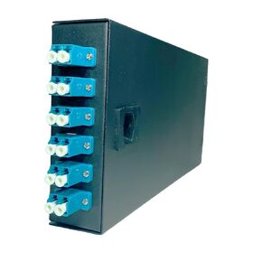 Fiber Optic Wall Mount Box with LC Couplers for Single Mode & Multimode Fiber Optic Cable. | Fiber Box Enclosure for MPOE’s, Network Rooms, and IDF Rooms. (LC 12 Strand OS1/OS2)