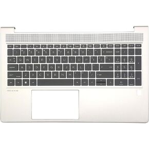 Replacement for HP Probook 450 455 G8 Laptop Upper Case Palmrest with Backlit Keyboard Assembly M21742-001 Silver