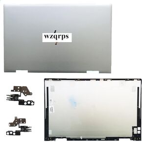 غطاء خلفي بديل للكمبيوتر المحمول LCD مع مفصلات لجهاز HP Envy X360 15-ED 15M-ED 15T-ED 0023DX L93203-001 L93204-001 (فضي)