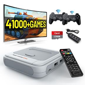 وحدة تحكم ألعاب Kinhank Retro، نظام ألعاب Super Console X Pro مدمج أكثر من 41,000 لعبة فيديو، وحدة تحكم محاكي الألعاب مع أكثر من 50 محاكيًا، دعم إخراج 4K HD/AV (128 جيجا)، LAN/WIFI، 2 لوحة ألعاب، أفضل الهدايا in Kuwait