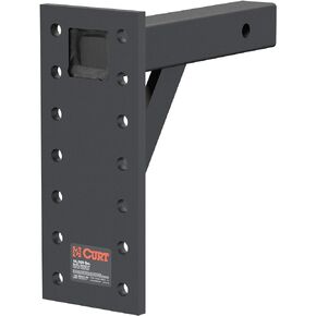 CURT 48341 Adjustable Pintle Mount for 2-Inch Hitch Receiver, 10,000 lbs, 11-1/2-Inch Drop, 10-Inch Length, CARBIDE BLACK POWDER COAT