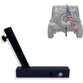 Hitch Flag Pole Holder for Truck, Fits Standard 2" Trailer Hitch, RV Flagpole Kit, Car Receiver Flag Pole Mount, Compatible with Jeep, RV, Camper, SUV, Pickup (Single Falgpole)