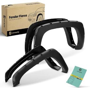 YHTAUTO OE Factory Style Fender Flares مع مجموعة أدوات بديلة لـ Chevy Silverado & GMC Sierra 1500/2500 1999-2006، 1500 HD/2500 HD/3500 2001-2006، Classic 2007، أسود لامع، مجموعة من 4