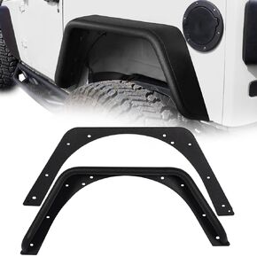 Rear Fender Flares Compatible with 1997 1998 1999 2000 2001 2002 2003 2004 2005 2006 Jeep Wrangler TJ, 2 PCS Off-Road Steel Wheel Flares Set