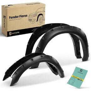 YHTAUTO OE Factory Style Fender Flares w/Hardware Kit Fits Dodge Ram 2500/3500 2010-2018(Do Not Fit Dually & Cab Chassis Models), Black Wheel Flare Cover Protector, Set of 4, Front & Rear