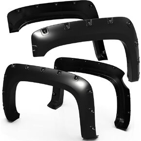 Tyger Auto Fender Flares Compatible with 2007-2013 Chevy Silverado 1500 2500 3500HD (NOT FIT 2007 Classic) 5.8' Bed, Smooth Textured Paintable Bolt-Riveted Style 4pc | TG-FF8C4108