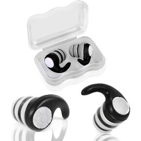 Swimming Ear Plugs, Soft Reusable Waterproof Ear Plugs Silicone Noise Reduction Earplug for Adults Swimming Surfing Showering for Quiet Studying Sleeping Noise Cancelling (Black)