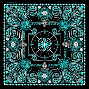 Hot Leathers Ladies Paisley Skulls Bandana