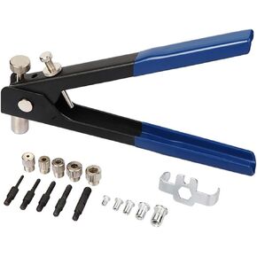86 Pcs Rivet Nut Tool Kit Hand Riveter Set with M3/M4/M5/M6/M8 Threaded Rivet Nut and Mandrel