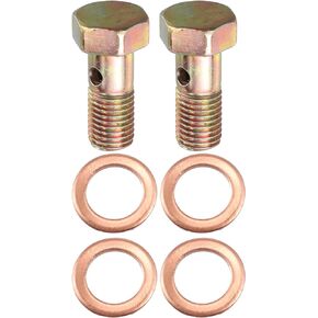 X AUTOHAUX 2 Set Banjo Bolt Brake Fitting Adapter Kit M8x1.25 Brake Line Thread Banjo Bolt with 8mm Spacers