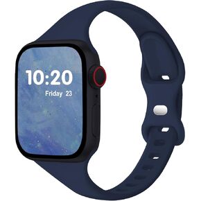 Slim Band Compatible with Apple Watch Bands 38mm 40mm 41mm 42mm 44mm 45mm 49mm for Women Men,Soft Thin Narrow Silicone Sport Strap Wristbands for iWatch Series 9 8 7 6 5 4 3 2 1 SE in Saudi Arabia