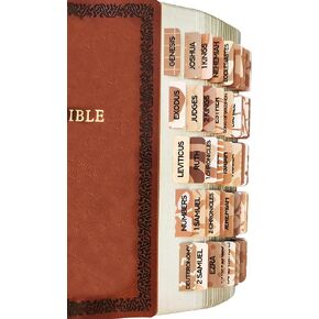 VICO Bible Tabs, 75 Tabs Laminated Bible Tabs for Study Bible, Easy to Read and Apply Bible Tabs for Women and Man, Boho Theme Bible Index Tabs Christian Gifts for Women(Brown)