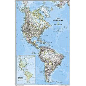 National Geographic: The Americas Classic Wall Map - Laminated (23.75 x 36.5 inches) (National Geographic Reference Map) in Kuwait
