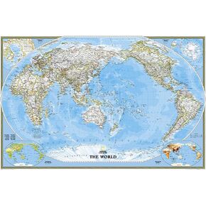 National Geographic World, Pacific Centered Wall Map - Classic - Laminated (46 x 30.5 in) (National Geographic Reference Map) in Kuwait
