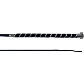43" Dressage Silver Whip with Elegant Spiral Handle - Ideal for Dressage and Equestrian Riding in Saudi Arabia