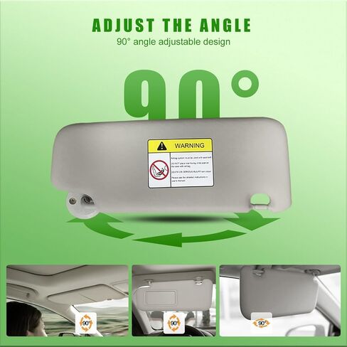 Sun Visor fits for Chevy Sonic 2012-2019 Spark 2013-2016 Left Driver Side and Right Passenger Sides Replaces P95327509 P95327507 Sunvisor（Gray in Saudi Arabia